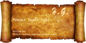 Hausz György névjegykártya