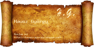 Hausz György névjegykártya